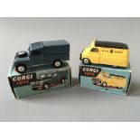 A Corgi 351 Land-rover R.A.F. vehicle and 408 Bedford road service van, in boxes. (NO CONDITION