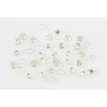 A collection of 36 various sized round brilliant cut diamonds, total carat weight approx. 0.80ct,