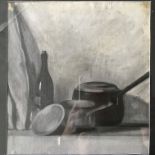 GEORGIO MORANDI (1890-1964) (attr). Framed, mounted, glazed, unsigned, oil on canvas, still life