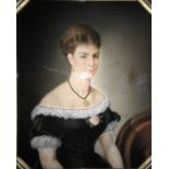 C. E. FRANCO. Framed, glazed, signed and dated '1869', oil on canvas, portrait of a seated lady with