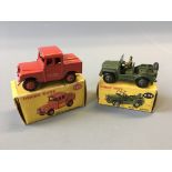 A Dinky 255 Mersey Tunnel police van and 674 Austin champ, in boxes. (NO CONDITION REPORT, VIEWING