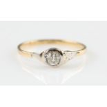 A diamond solitaire ring, bezel set with an old cut diamond, spread approx. 0.33ct, stamped 18ct,