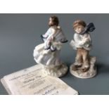 Two Coalport figurines, Visiting Day and The Boy, with certificates.