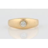A gents diamond solitaire ring, set with a round brilliant cut diamond, approx. 0.35ct, set in