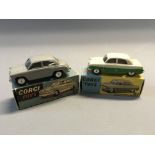 A Corgi 200 Ford Consul Saloon and 202 Morris Crawley Saloon, in boxes. (NO CONDITION REPORT,