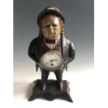 A Bradley & Hubberd patent fed July 14. 1857 two part cast clock with moving eyes.