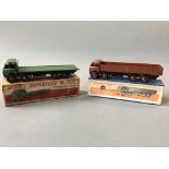 A Dinky Supertoys No. 502 Foden flat truck and Dinky 501 foden diesel 8-wheel wagon, in boxes. (NO