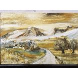 RALPH HOWELL. 2 unframed, signed, oil on canvas landscape images, titled 'Road to the Highlands West