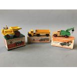 A Dinky Supertoys 521 Bedford articulated lorry and 562 dumper truck with Dinky Toys 25x breakdown
