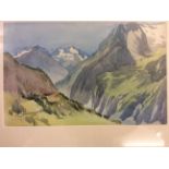 HENRY PERCY HIGGILL. Framed, mounted, signed, watercolour Italian landscape scene, titled on label