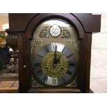 A reproduction mahogany cased hall clock by C.Wood&Son.
