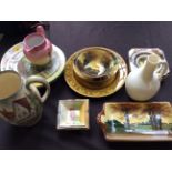 A selection of Royal Doulton items including plates, bowls, jugs, trays and one Royal Worcester