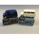 A Corgi 403 Bedford 12 cwt. van 'daily express' and 404 Bedford 'dormobile' personnel carrier, in