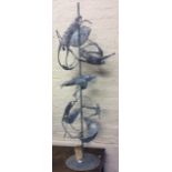 SUE MACPHERSON. Titled 'Flish', mixed media sculpture, silver fish swimming. Height 126cm.