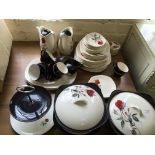 Midwinter Stylecraft black and white tableware.