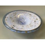 A blue Murano glass dish. Diameter 41.5cm.