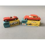 A Corgi 302 M.G.A. sports car and 210S Citroen D.S. 19, in boxes. (NO CONDITION REPORT, VIEWING OF