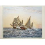 MONTAGUE DAWSON. Framed, mounted, glazed, signed by Chay Blyth in pencil to margin, limited