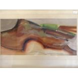 CHRIS CROWE. Framed, mounted, glazed, ascribed verso, mixed media, landscape, titled verso 'Slag