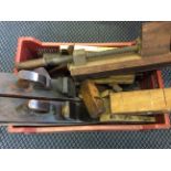 A selection of various woodworking planes.