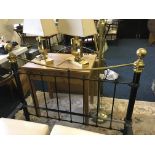 A Victorian brass and iron double bed stead.