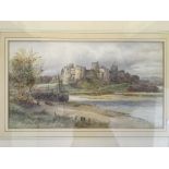 H. M. KLOUSE. Framed, mounted, glazed, signed, watercolour scene of Kidwelly Castle in Carmath,