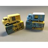 A Corgi 435 Karrier 'Bantam' dairy produce van and 411 karrier 'bantam' lucozade van, in boxes. (