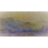 CHARLES MARCH GERE. Framed, mounted, glazed, signed with monogram, watercolour alpine valley