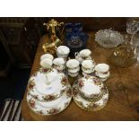 An Old Country Rose part tea set with Winterling part tea set and Royal Worcester gold part tea