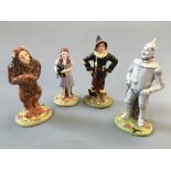 Royal Doulton The Wizard of Oz Collection figurines, Dorothy, Scarecrow, Lion and TinMan.