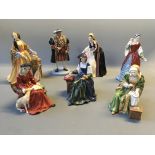 A Royal Doulton Henry VIII and his wives set of figurines.