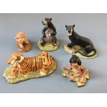 Royal Doulton Disney Showcase Collection The Jungle Book figurines, Mowgli, Shere Khan, Bhageera,