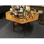 A Victorian mahogany hexagonal topped table.