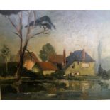 JONES. Framed, signed, dated '65', oil on canvas, twentieth century British school landscape of a