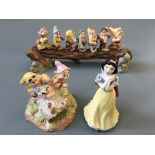 Royal Doulton Disney limited edition figurine group Heigh Ho SW31, together with Snow White and