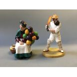 Two Royal Doulton figurines, Old Balloon Seller and limited edition W.G. Grace.