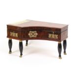 A good Palais Royal Style Musical Sewing Box, circa 1840, in the form of a grand piano, in flame