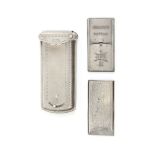A white metal needle packet case by ïW Avery and Son, RedditchÍ, 7cm, another for ïAbel MorrallÍsÍ,