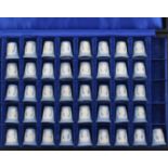 A set of forty one Wedgwood blue jasper ware thimbles the Kings and Queens of England commencing