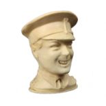 A novelty celluloid tape measure as the bust of Edward VIII wearing the cap of the Welsh Guards,