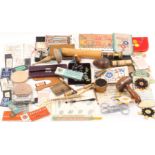 A mixed lot _ sewing comprising 20th Century needlebooks, a wooden multiple reel in cylinder case,