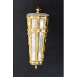 A fine late 18th Century engraved and gilded etui with engraved mother of pearl panels of