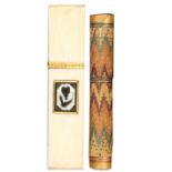 Two needlecases comprising a rectangular ivory example with gilt metal ferrule, one side of the