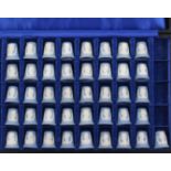 A set of forty-one Wedgwood blue jasper ware thimbles the Kings and Queens of England commencing