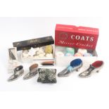 A mixed lot – sewing – comprising six Coats Mercer-Crochet balls, a box of crochet balls, four