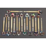 Seventeen 19th Century bone lace bobbins girls names Sarah/Betsy/Kitty/Ann/Esther/Rebecca/Rachel/