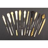 Twenty stilettos including an agate handle example, five with mother of pearl handles, four in