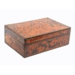 An Anglo Indian tortoiseshell and inlaid rectangular sewing box, circa 1840, with borders of light