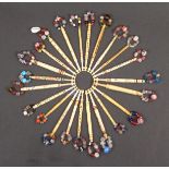 Twenty three 19th Century bone lace bobbins male and female christian names Mary x 8/Caroline/