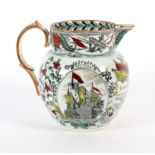 An English pottery jug, commemorating Lord Nelson, early 19th century, extensively printed and